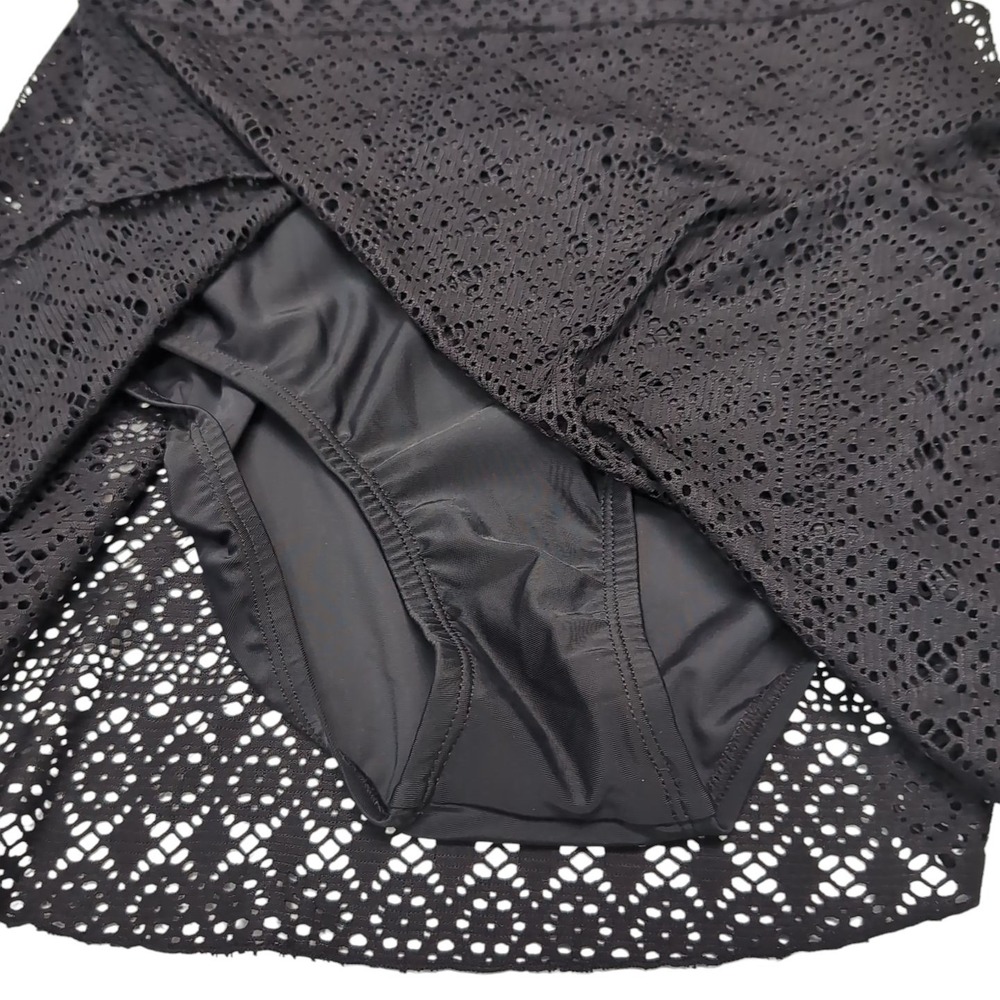 ALISHA LEVINE Swim Dress Womens Size 12 Black Crochet Swimsuit Swimwear NEW NWT - Picture 6 of 11